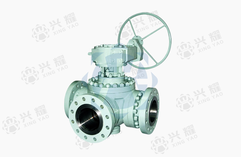 Three-way flanged ball valve